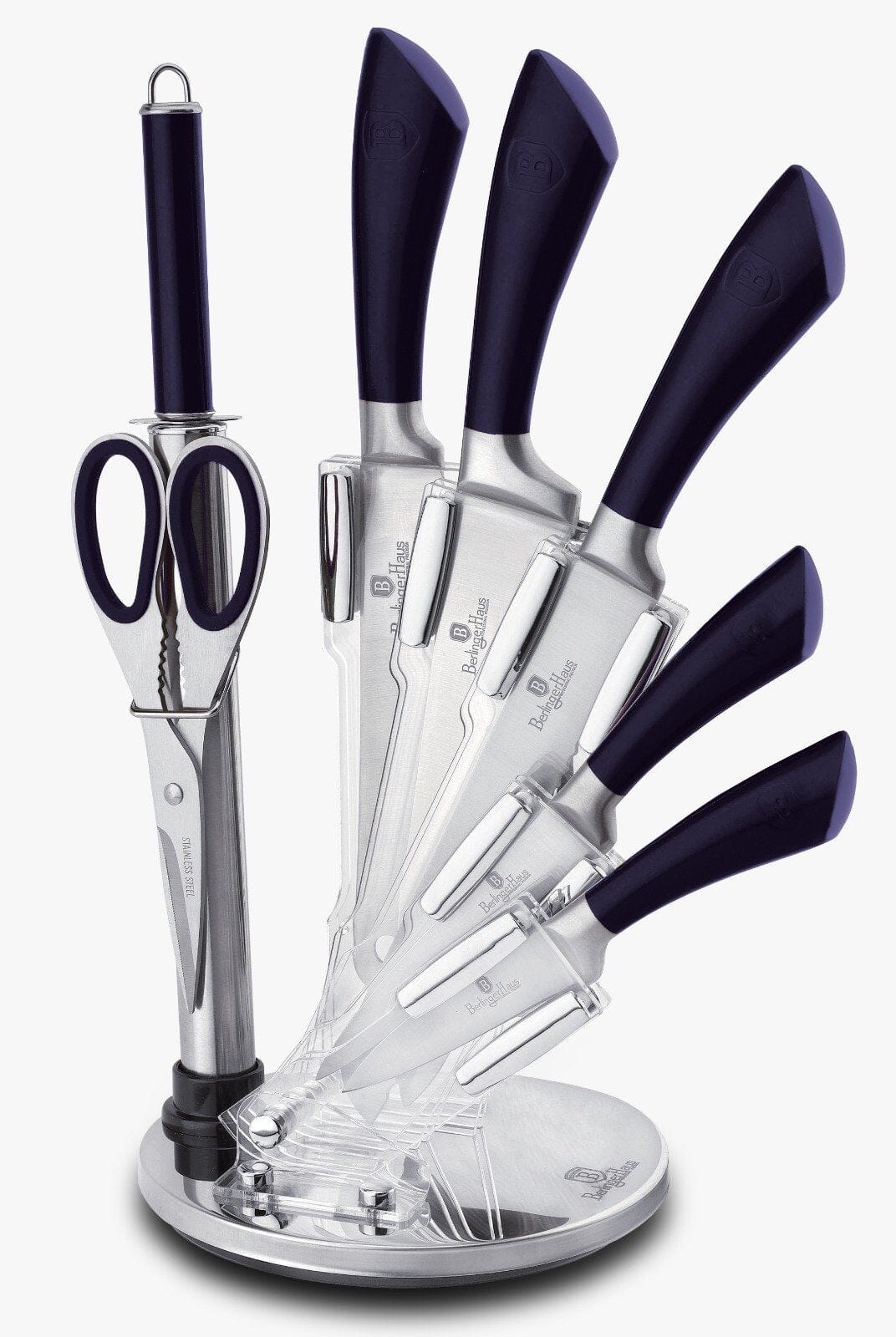 8-Piece Knife Set w/ Acrylic Stand Purple Collection