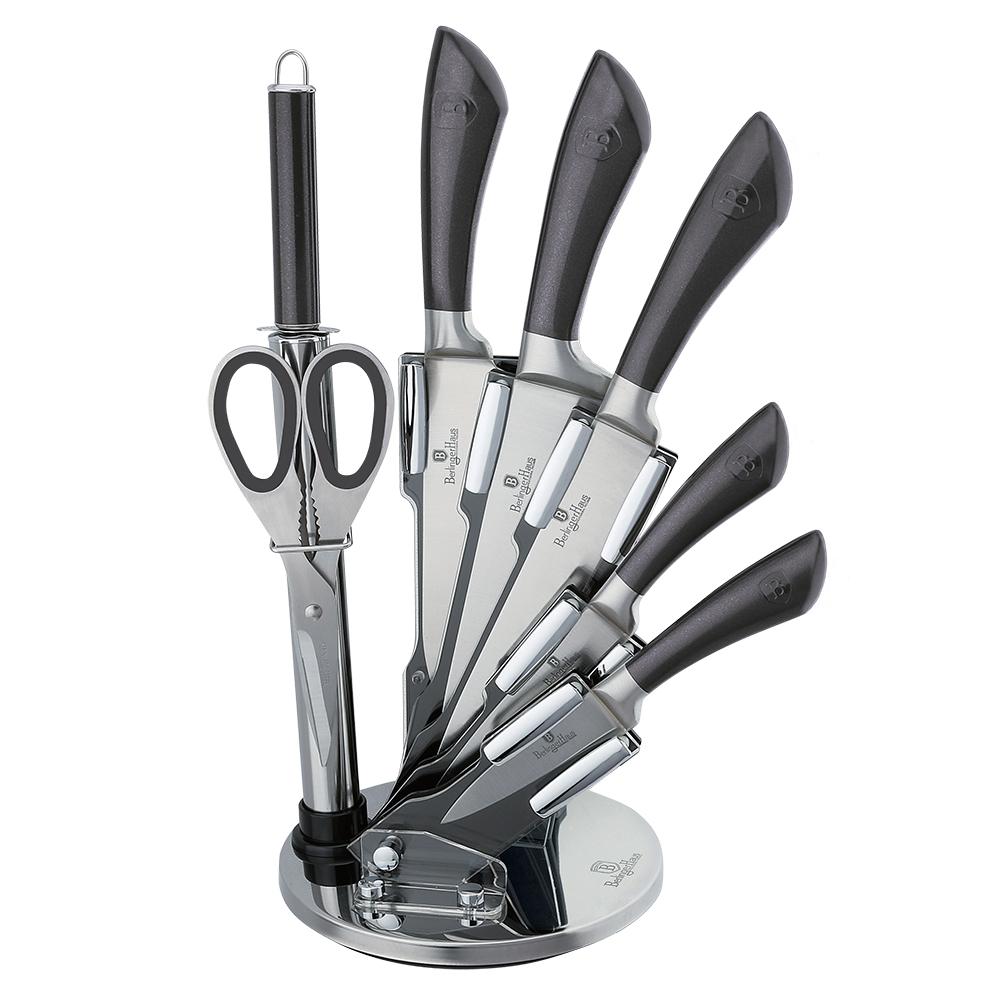 Stainless steel knife set with acrylic stand SW:2089 B BLACK – SwissLine