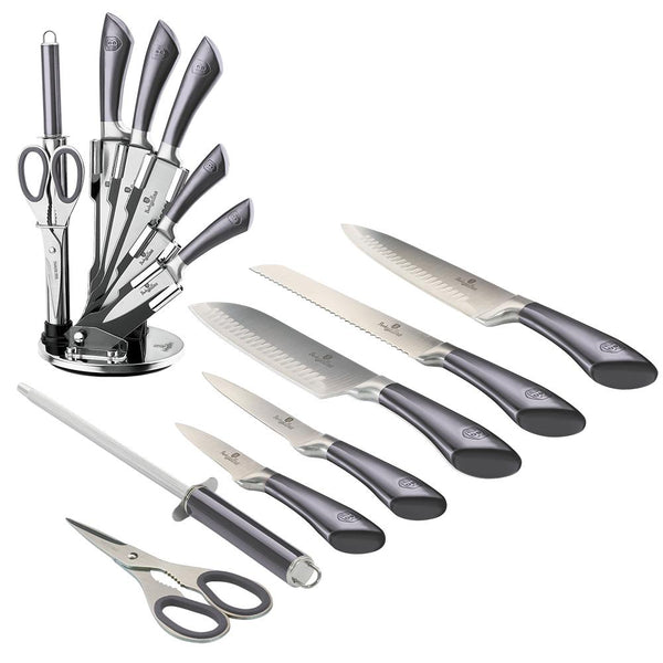 8-Piece Knife Set w/ Acrylic Stand Carbon Collection - Berlinger Haus US